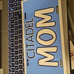 Citadel mom license plate blue